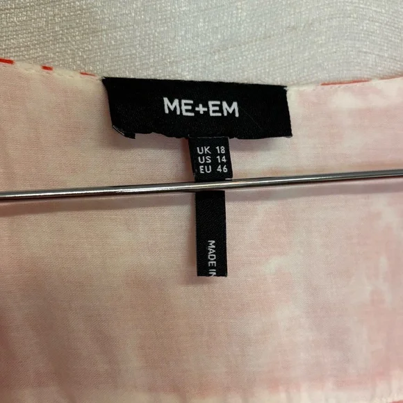 ME+EM | VGUC Cheesecloth Mono Paisley Print Maxi Dress Red Orange Cotton, US 14 - Picture 6 of 14